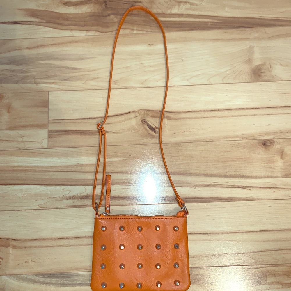 Orange studded Crossbody